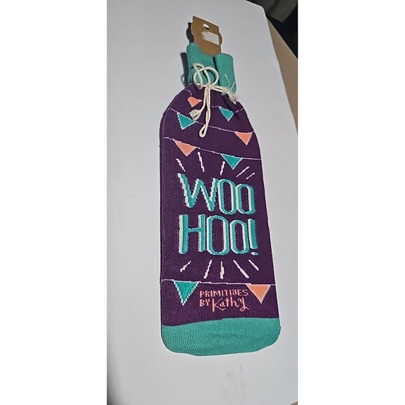 One "You Did It" "Woo Hoo!" Congratulations Wine Bottle Cover Sock Gift Bag - Picture 5 of 5